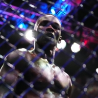 Israel Adesanya reacts after his win over Alex Pereira during UFC 287 in Miami on Saturday. | USA TODAY / VIA REUTERS