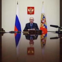 Russian President Vladimir Putin at the Novo-Ogaryovo state residence outside Moscow on Tuesday | SPUTNIK / VIA AFP-JIJI