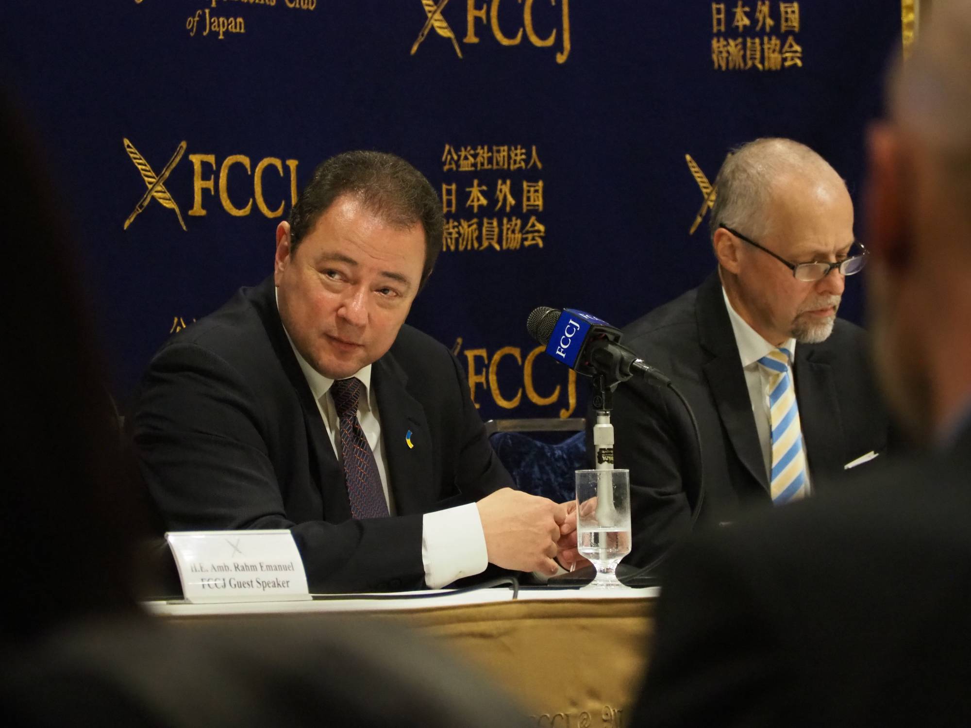 Korsunsky listens to a question at a news conference at the Foreign Correspondents' Club of Japan on Feb. 24, one year after Russia started its invasion of Ukraine. | Daniel Traylor