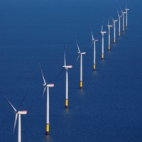 The Walney Extension offshore wind farm, operated by Orsted, off the coast of Blackpool, England, in September 2018 | REUTERS