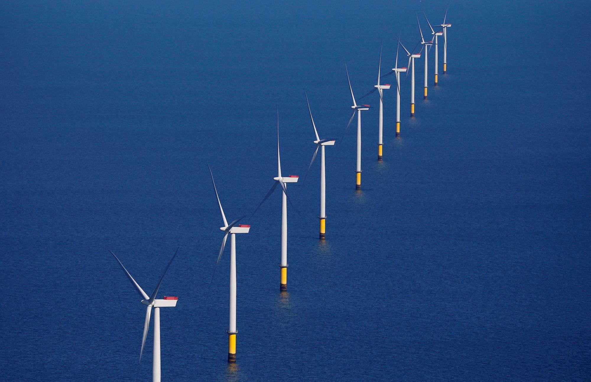 The Walney Extension offshore wind farm, operated by Orsted, off the coast of Blackpool, England, in September 2018 | REUTERS