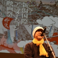 \"Ghost in the Shell\" director Mamoru Oshii participated in last month\'s Niigata International Animation Film Festival as chairman of the festival jury. | COURTESY OF NIIGATA INTERNATIONAL ANIMATION FESTIVAL EXECUTIVE COMMITTEE
