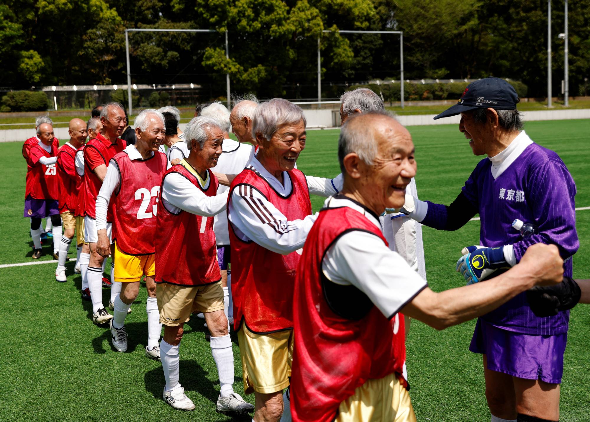 The Tokyo Senior Football Association launched an over-80 division this season featuring three clubs. | REUTERS