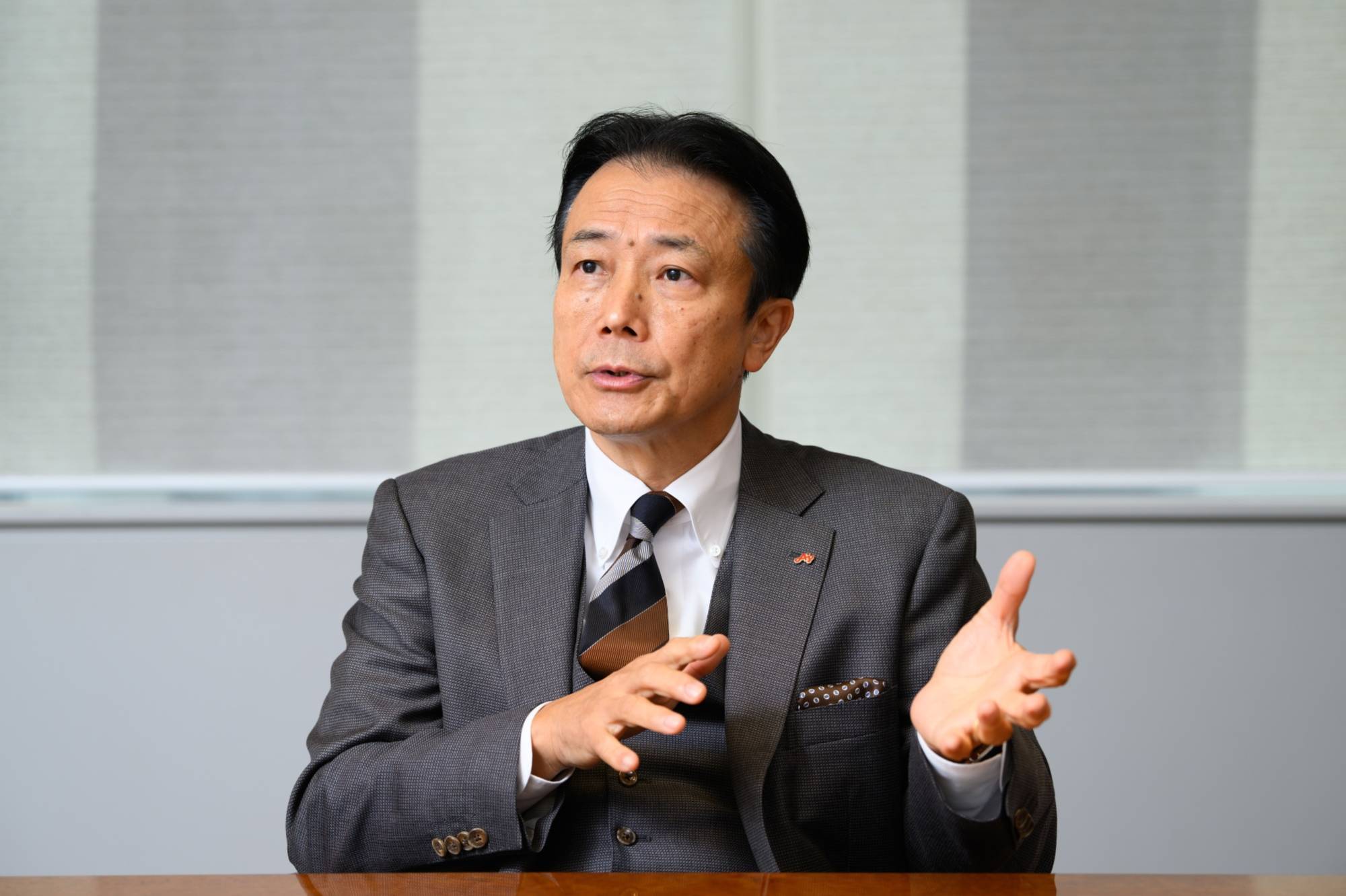 Taro Fujie, CEO of Ajinomoto, says the company may invest more than its planned ¥25 billion to produce more of a specialized material used for semiconductors. | BLOOMBERG