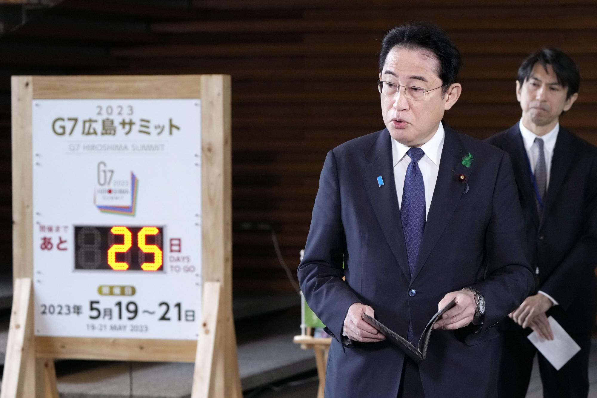 Prime Minister Fumio Kishida speaks about the results of parliamentary by-elections, at the Prime Minister's Office in Tokyo on Monday. | KYODO
