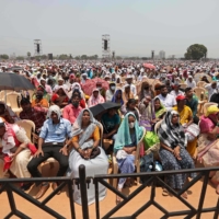 People attend an award ceremony on the outskirts of Mumbai on April 16.  | AFP-JIJI