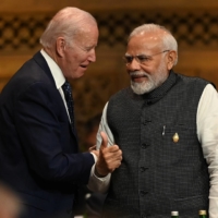 U.S. President Joe Biden speaks with Indian Prime Minister Narendra Modi at the G20 Summit in Nusa Dua, Bali, Indonesia, in November 2022. | G20 MEDIA CENTER / VIA REUTERS
