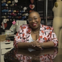 Designer Kenya Freeman in her studio in Atlanta, Georgia. Her line, Sylvia Mollie, has been sold on Shein since January 2021.  | LYNSEY WEATHERSPOON / THE NEW YORK TIMES
