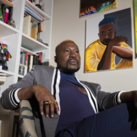 Casey Russell, who was accepted to Shein’s program for independent designers last year, at home in Brooklyn. | YUVRAJ KHANNA / THE NEW YORK TIMES