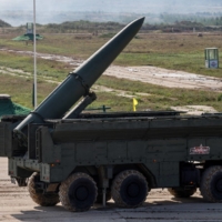 Russia\'s Iskander-E missile launcher operates during the International Military and Technical Forum 2022 in Alabino, outside Moscow, on Aug. 17. | REUTERS