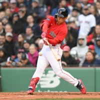 Masataka Yoshida finished with three hits, including a home run, against the Blue Jays at Fenway Park in Boston on Thursday. | USA TODAY / VIA REUTERS