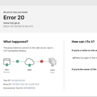 A screenshot of the Justice Ministry website failing to load on Tuesday afternoon