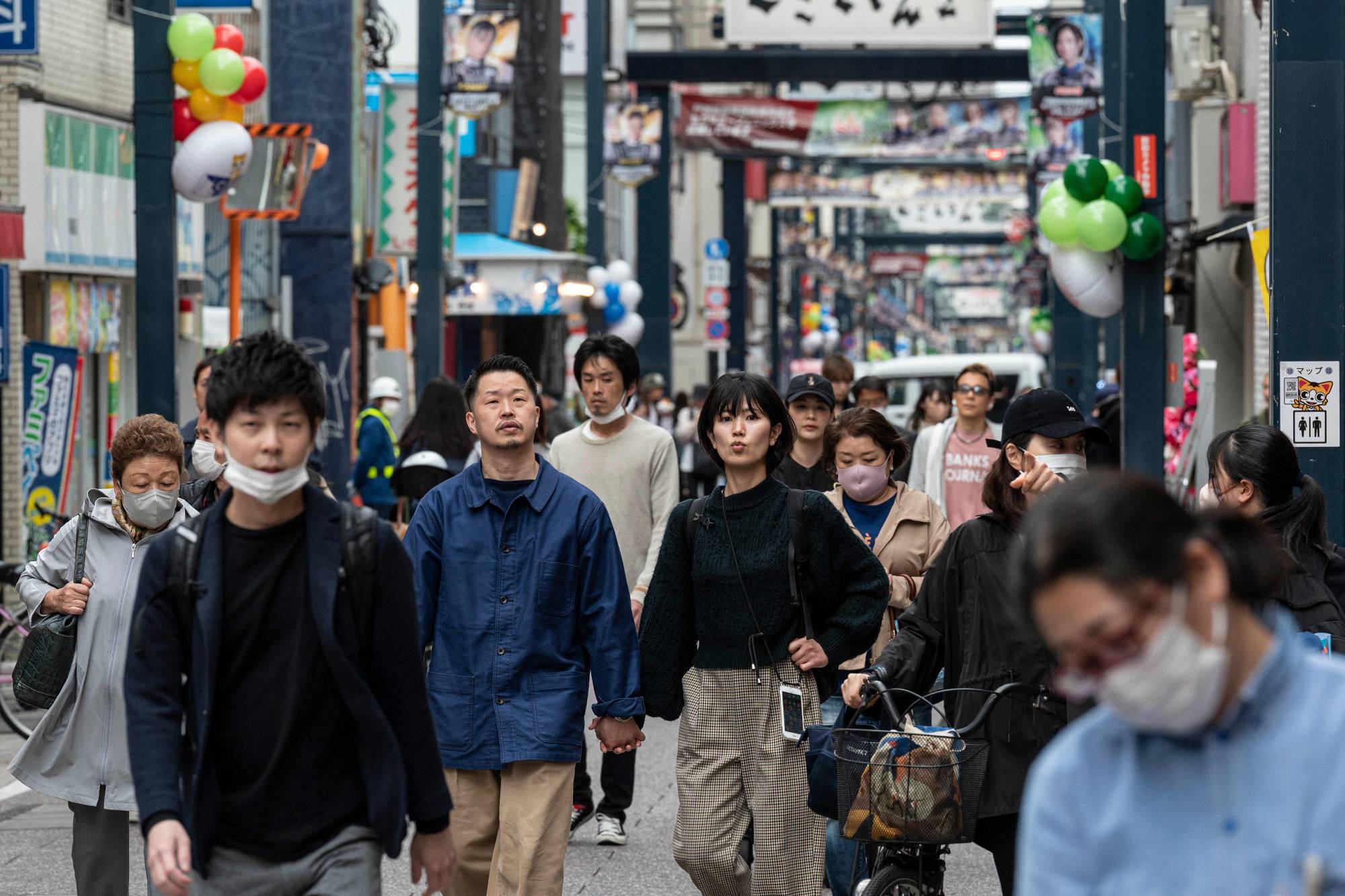 Streets of Tokyo's Togoshi Ginza shopping district on Monday | AFP-JIJI