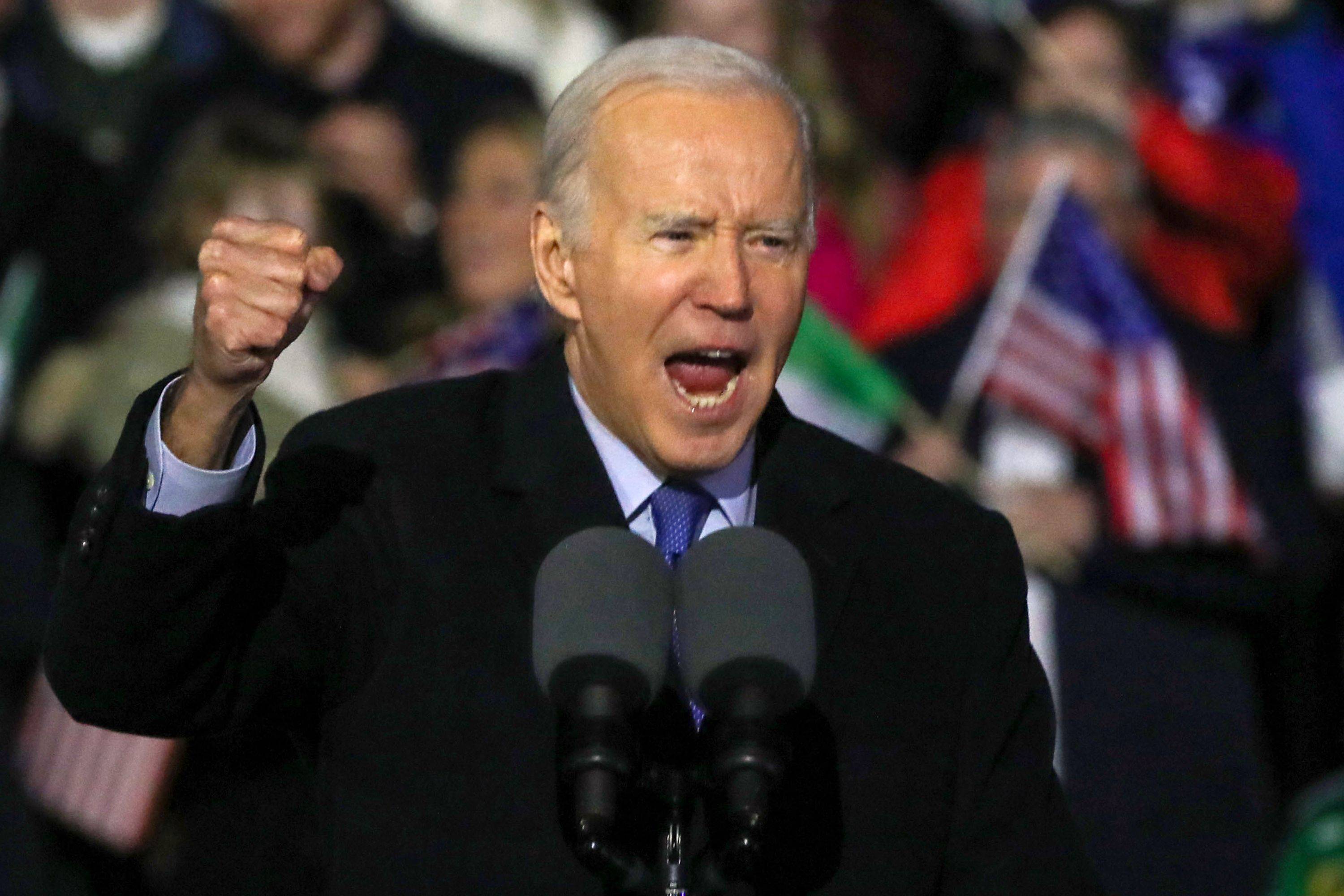 U.S. President Joe Biden delivers a speech at St. Muredach's Cathedral in Ballina, Ireland, on April 14. Biden is “expected” to travel to Hiroshima next week for the Group of Seven leaders’ summit, the White House has said. | AFP-JIJI
