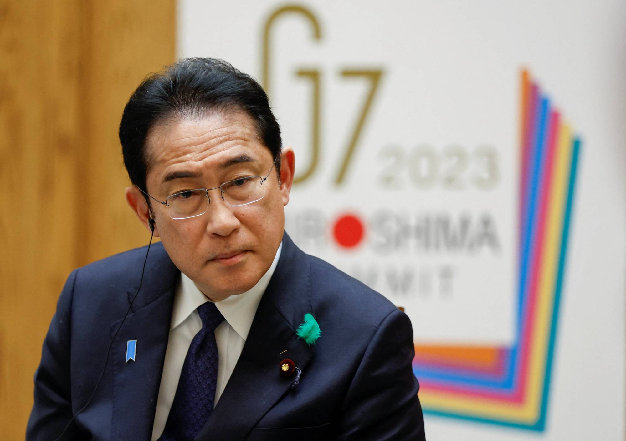 Prime Minister Fumio Kishida attends a roundtable interview with members of the foreign media at the Prime Minister's Office in Tokyo on April 20. | REUTERS