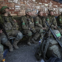 Ukrainian soldiers west of Bakhmut, just after rotating out following a month of fighting inside the city | TYLER HICKS / THE NEW YORK TIMES