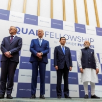 Australian Prime Minister Anthony Albanese, U.S. President Joe Biden, Prime Minister Fumio Kishida and Indian leader Narendra Modi attend a \"Quad\" leaders\' event in Tokyo in May last year.  | POOL / VIA REUTERS