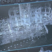 A screenshot shows where photos were taken to re-create the Atomic Bomb Dome for a virtual reality display.  | COURTESY OF NHK