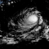 This satellite image obtained from the The National Oceanic and Atmospheric Administration shows Typhoon Mawar over Guam on Wednesday. | NOAA / RAMMB / VIA AFP-JIJI