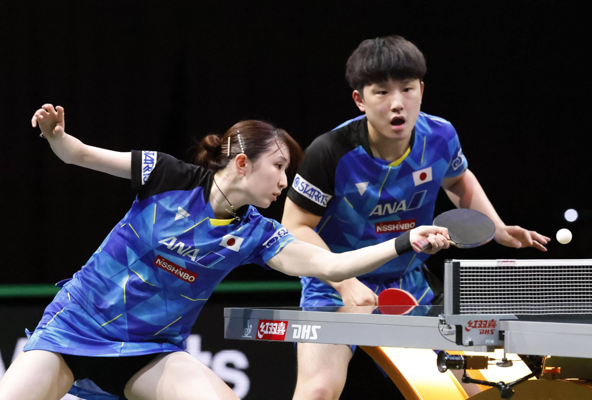 Tomokazu Harimoto and Hina Hayata reach mixed doubles final at world championships