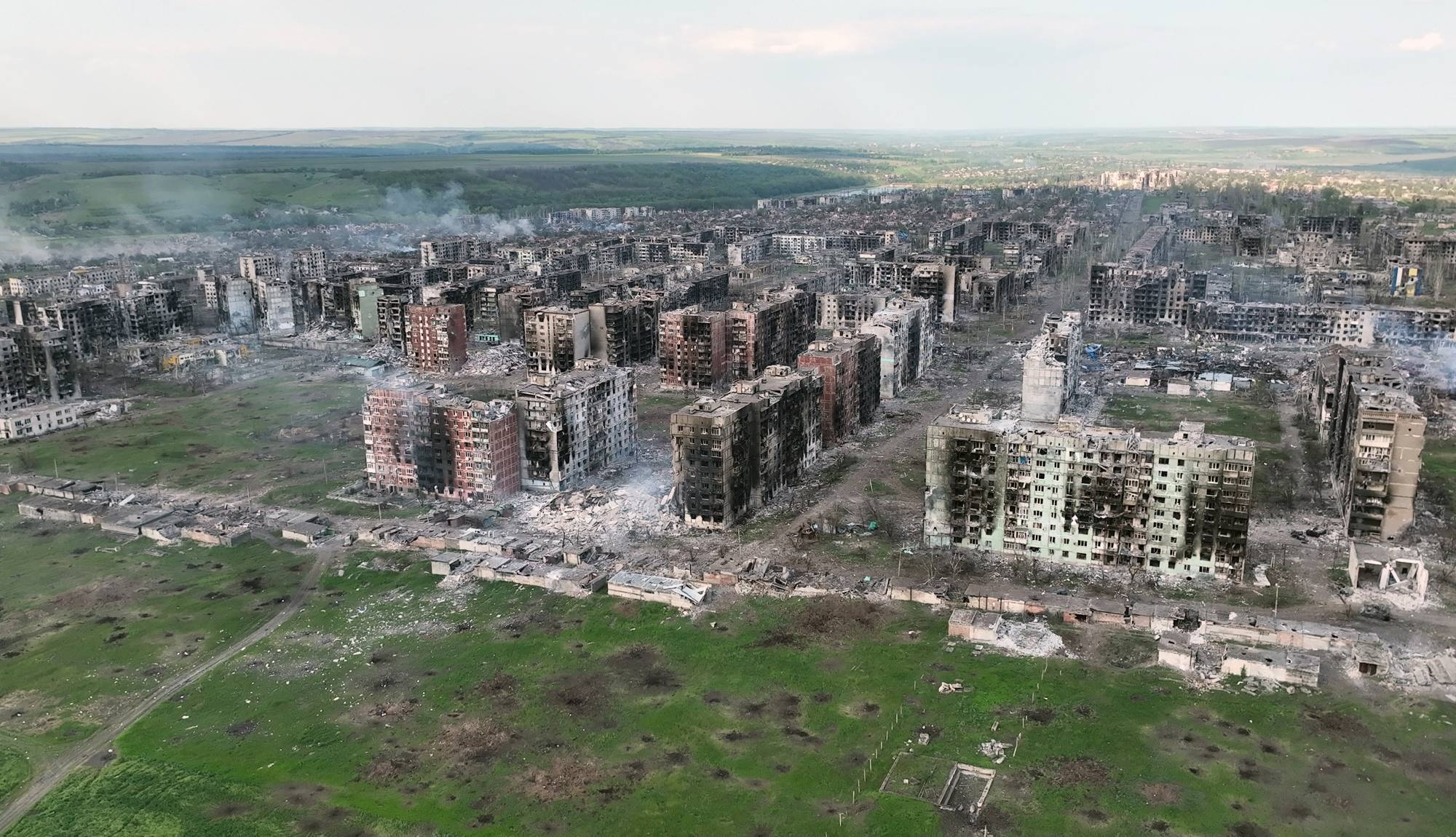 Bakhmut, Ukraine, on May 19 after intense fighting left the city destroyed. | Tyler Hicks / The New York Times
