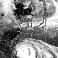 A satellite image shows Typhoon Mawar approaching the southwestern part of Okinawa Prefecture on Monday. | KYODO