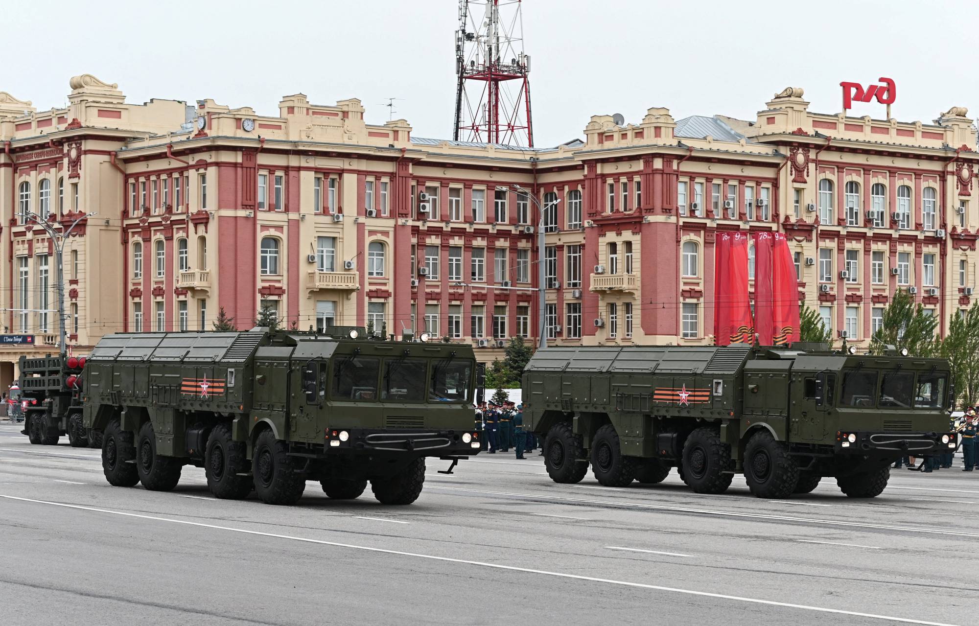 Russian Iskander missile launchers take part in a military parade on Victory Day in Rostov-on-Don, Russia, on May 9. | REUTERS