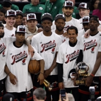 The Heat\'s Game 7 win against the Celtics in Boston on Monday sent the team to its second NBA Finals in four seasons. | USA TODAY / VIA REUTERS