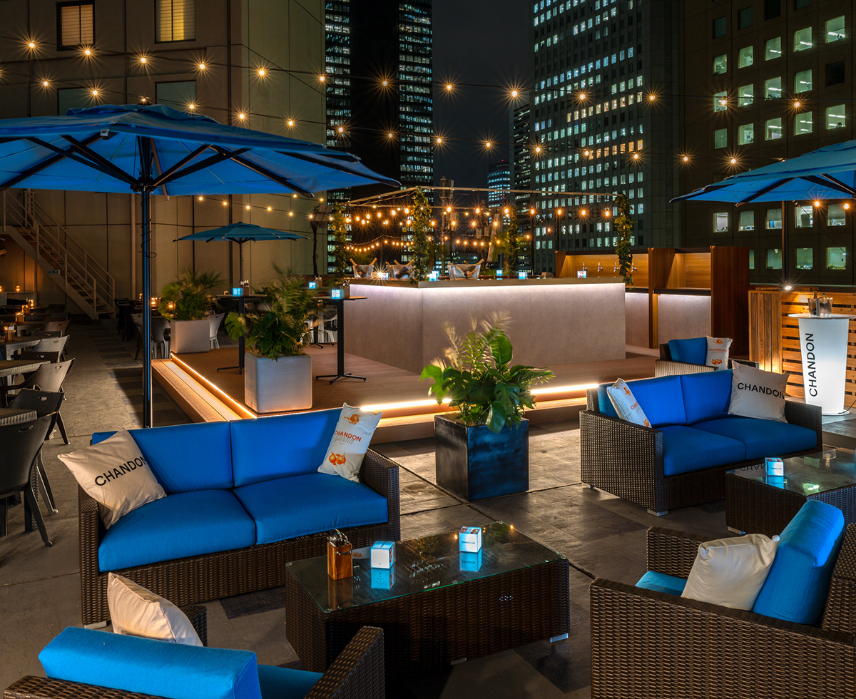 The Hilton Tokyo’s Beer Garden in the Sky is open through Sept. 30 at the seventh-floor rooftop terrace. | HILTON TOKYO