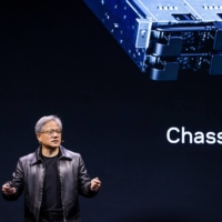 Jensen Huang, co-founder and CEO of Nvidia Corp., speaks during the Taipei Computex expo on Monday.  | BLOOMBERG