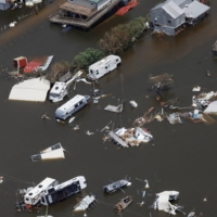 Destroyed houses in a flooded area after Hurricane Ida made landfall in Montegut, Louisiana, in August 2021 | REUTERS