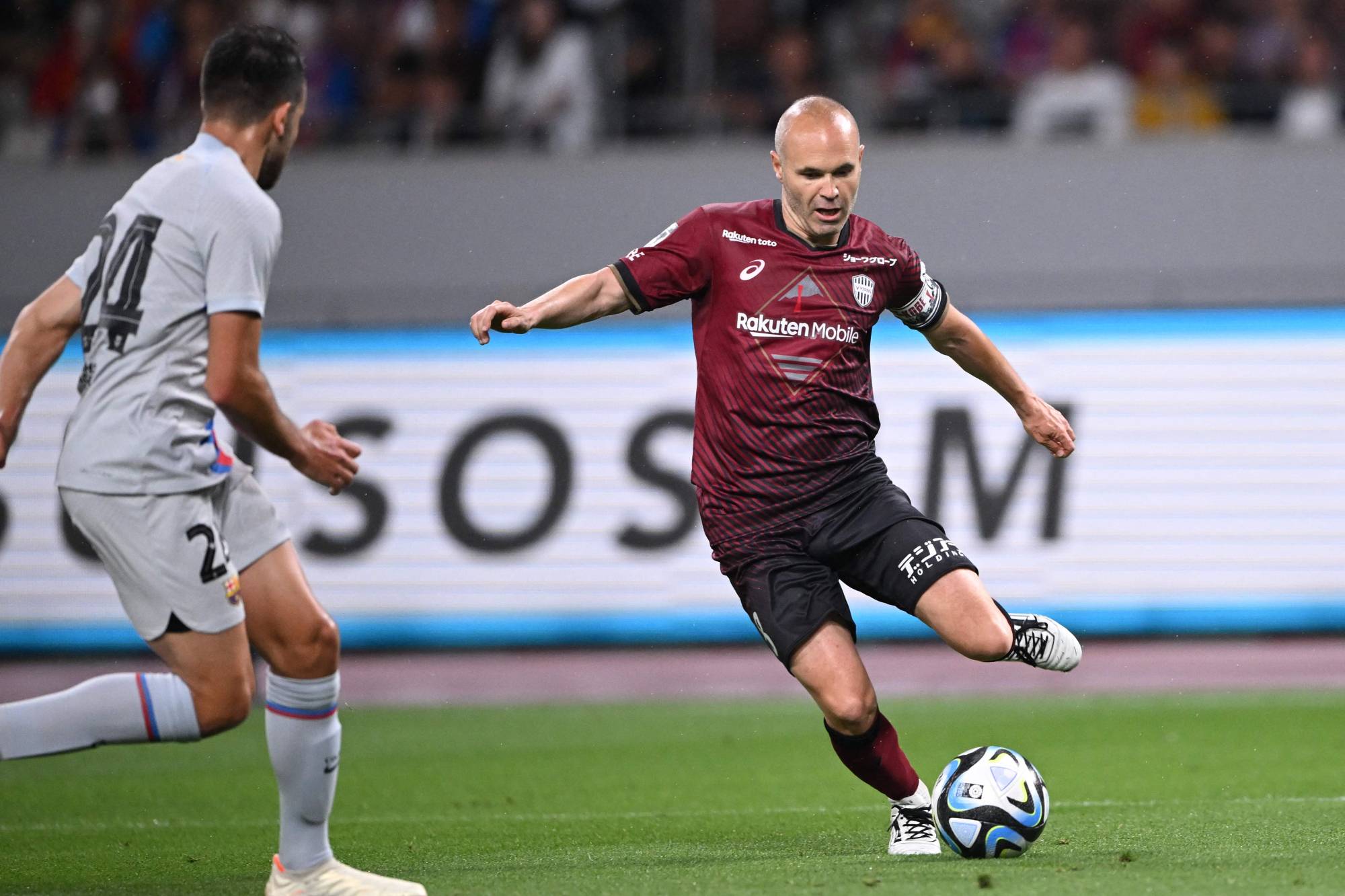 Tuesday's friendly between Vissel and Barcelona, Iniesta's former club, was arranged as a way for him to play one last time in front of a Tokyo crowd. | AFP-Jiji