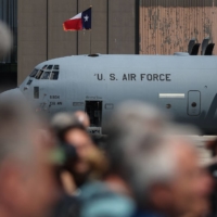 A Lockheed Martin C-130J Super Hercules plane of the U.S. Air Force takes part in the Air Defender exercise in Germany on Monday. | AFP-JIJI