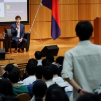 Sam Altman, CEO of ChatGPT maker OpenAI, attends an open dialogue with students at Keio University in Tokyo on Monday. The debate over artificial intelligence is heating up and the warnings are becoming more dire. | REUTERS