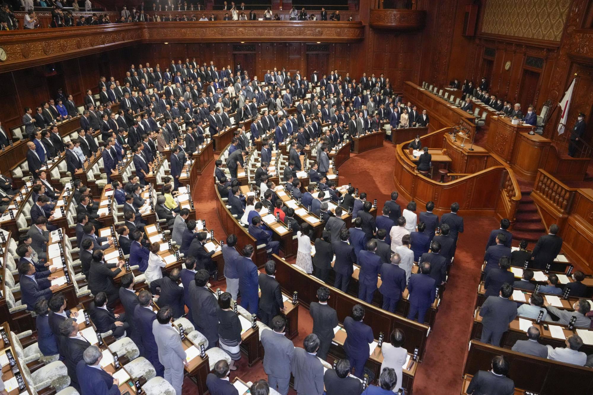 The Lower House passes a bill to promote understanding of sexual minorities during a plenary session on Tuesday. | KYODO