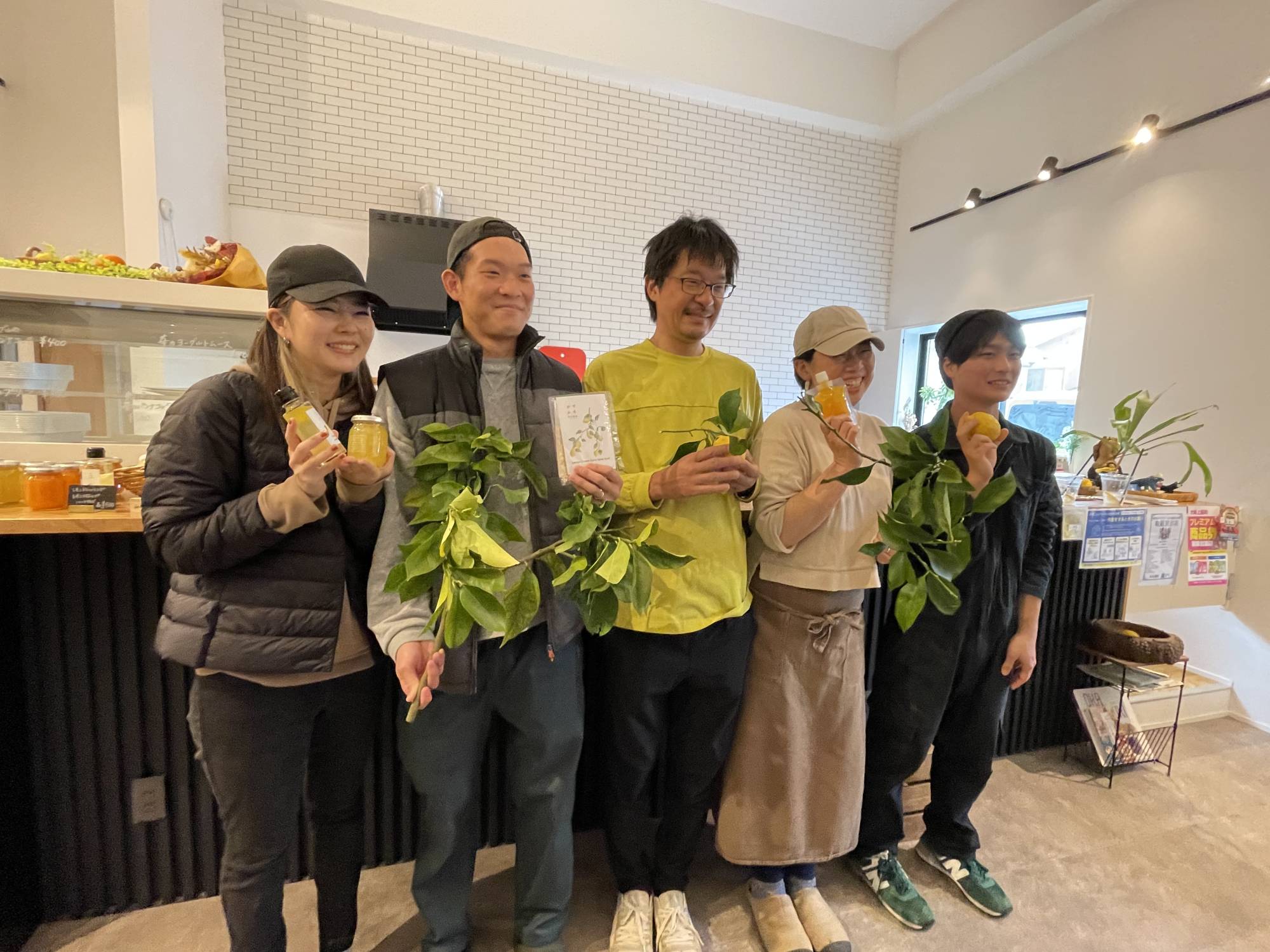 The latest crop of interns at Iwasaki Nouen's cafe | KIMBERLY HUGHES 