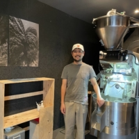 CEO and head roaster of Overview Coffee Keisuke Masuda paid a pretty penny for his industrial roaster — a symbol of his belief that such investment will pay off for the wider Seto Inland Sea region. | KIMBERLY HUGHES
