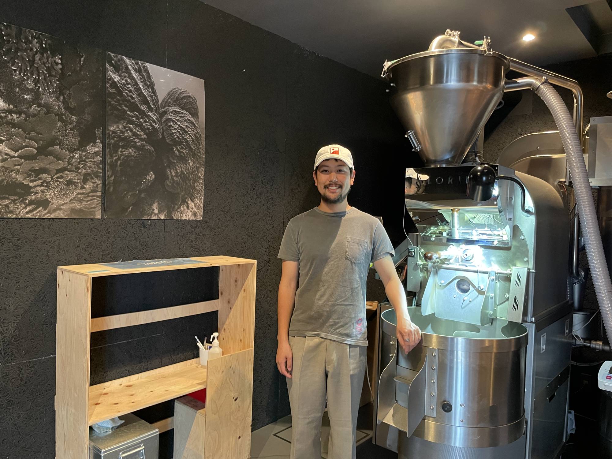 CEO and head roaster of Overview Coffee Keisuke Masuda paid a pretty penny for his industrial roaster — a symbol of his belief that such investment will pay off for the wider Seto Inland Sea region. | KIMBERLY HUGHES 