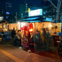 A common subject of Japanese Food Craftsmen videos is Fukuoka\'s yatai (portable food stalls). | COURTESY OF F-AREA LTD.