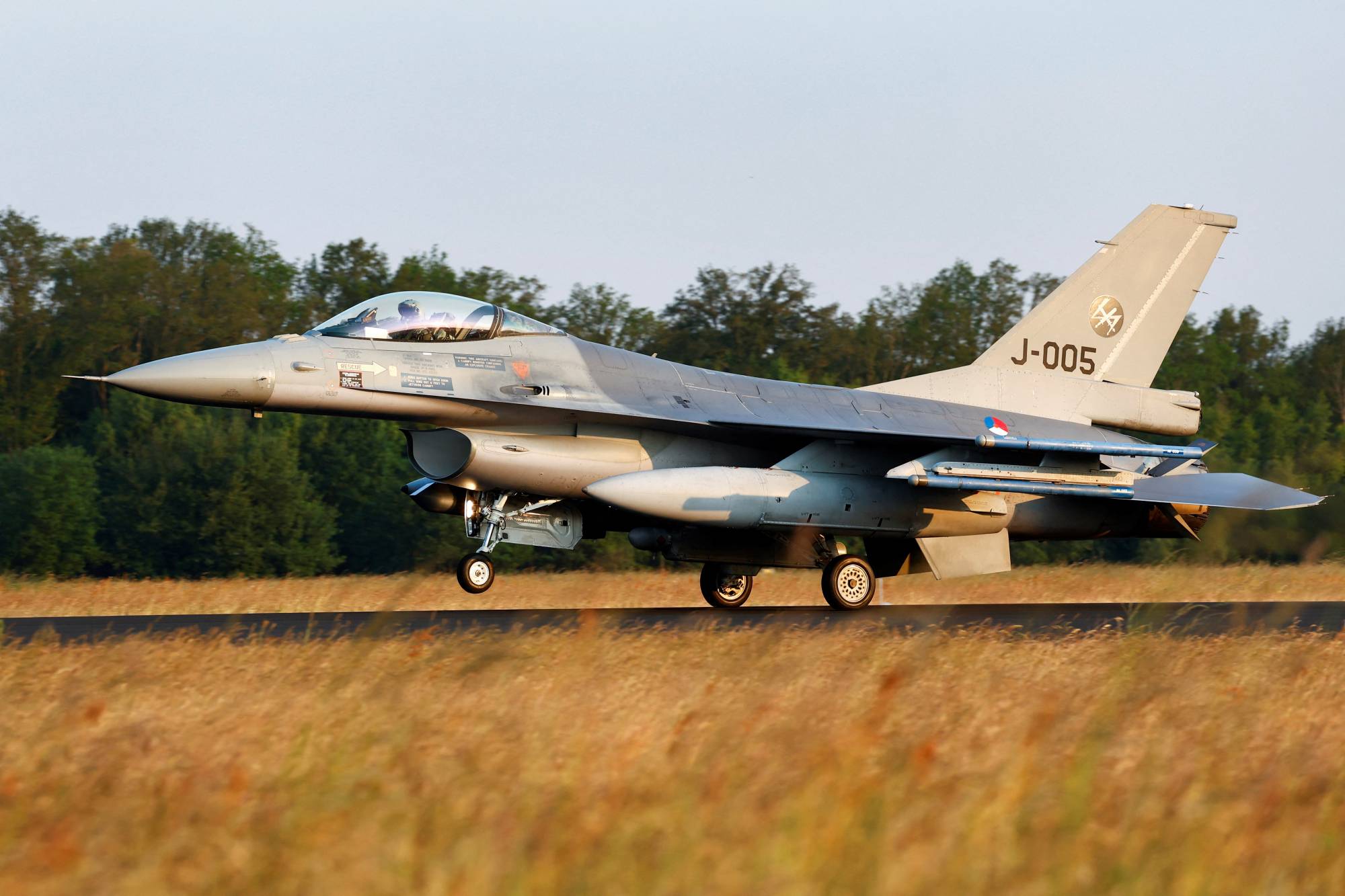A Dutch F-16 fighter jet at the Volkel Air Base in Volkel, the Netherlands, on June 9 | REUTERS