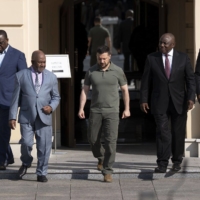 Ukraine President Volodymyr Zelenskyy meets with Africa leaders and representatives in Kyiv on Friday.  | BLOOMBERG 