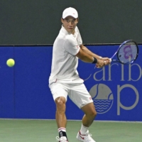 Kei Nishikori is on the comeback trail at the ATP Challenger Tour event in Puerto Rico after undergoing hip surgery in January last year and subsequently injuring his ankle during rehab. | KYODO 