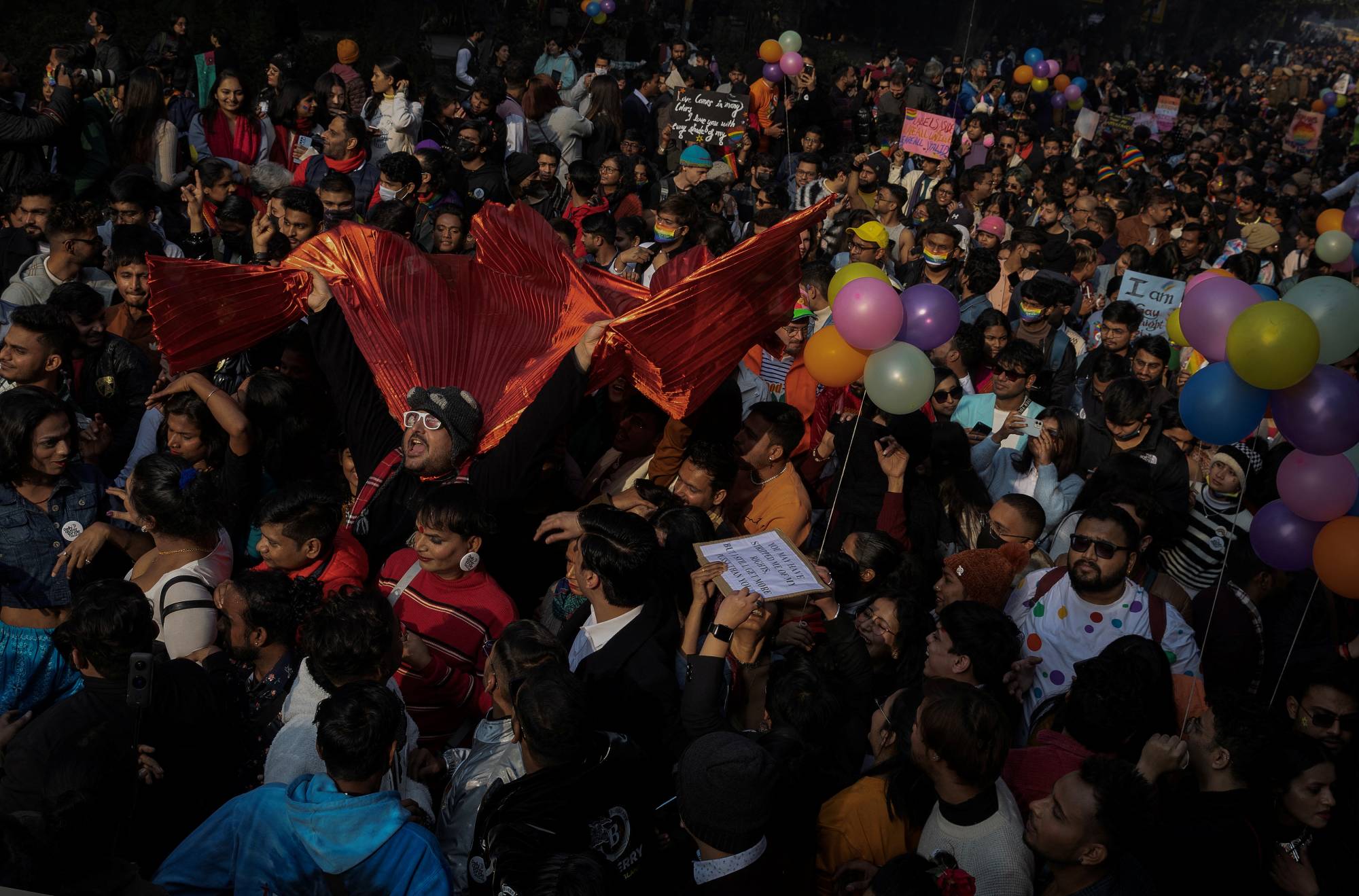 Participants take part in Delhi Queer Pride March, an event promoting gay, lesbian, bisexual and transgender rights, in New Delhi, in January. | REUTERS
