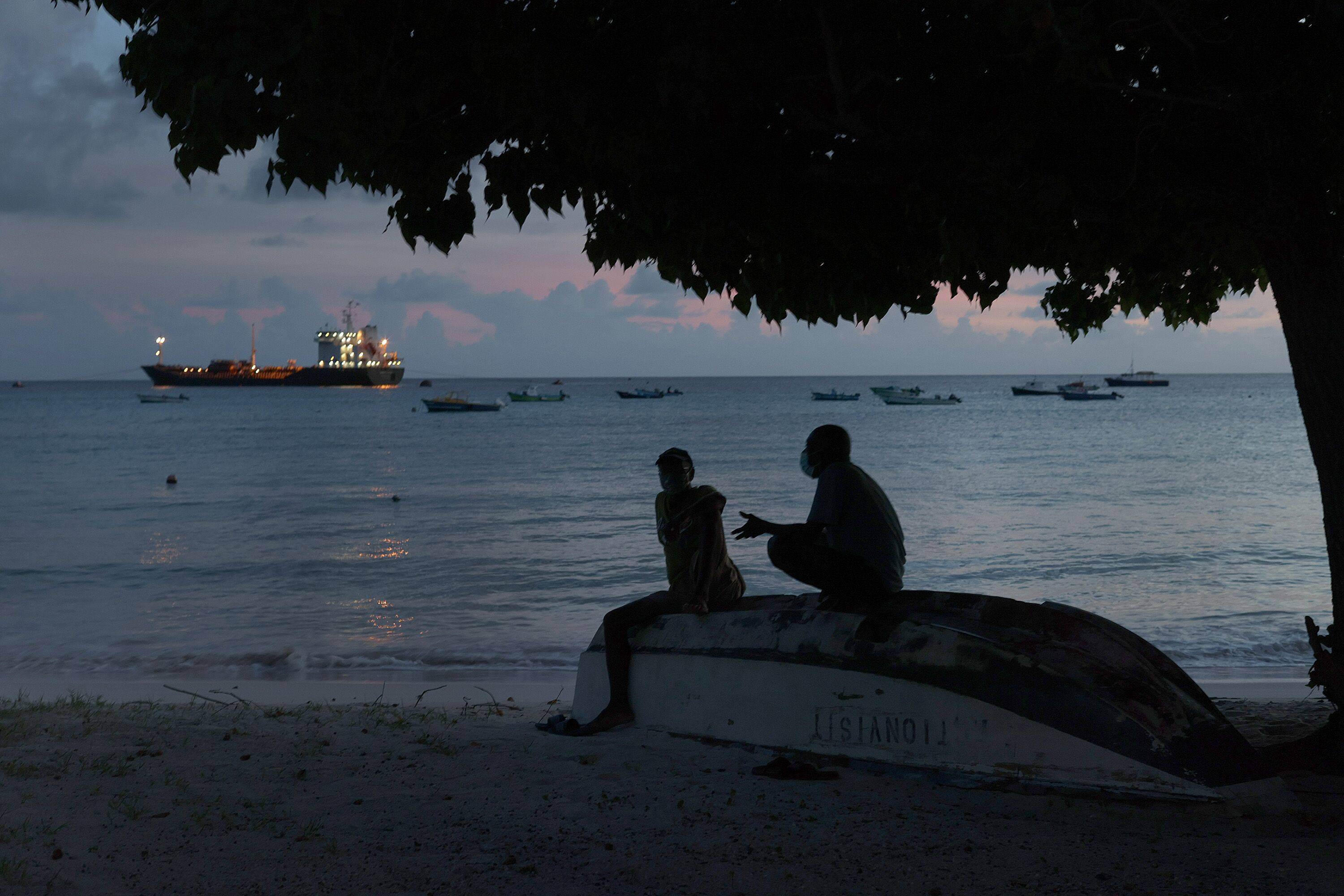 Ships anchored at sea near Bridgetown, Barbados. | Bloomberg