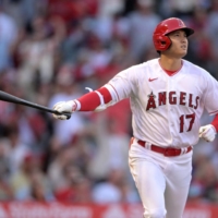 Shohei Ohtani\'s 26th home run of the season pushed him above Atlanta\'s Matt Olson in the MLB standings. | USA TODAY / REUTERS
