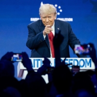 Former U.S. President Donald Trump attends the Road to Majority\'s Faith and Freedom policy conference in Washington on June 24.   | BLOOMBERG