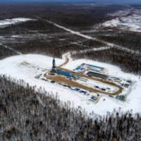 A gas drilling rig on the Gazprom PJSC Chayandinskoye oil, gas and condensate field, a resource base for the Power of Siberia gas pipeline in 2021 | BLOOMBERG