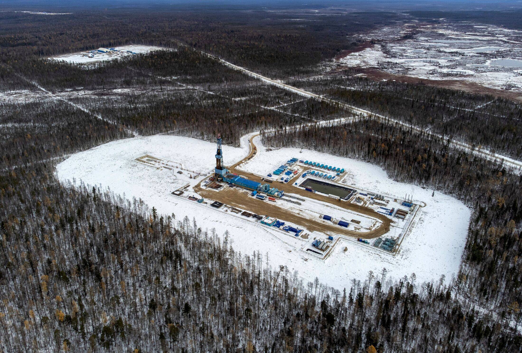 A gas drilling rig on the Gazprom PJSC Chayandinskoye oil, gas and condensate field, a resource base for the Power of Siberia gas pipeline in 2021 | BLOOMBERG