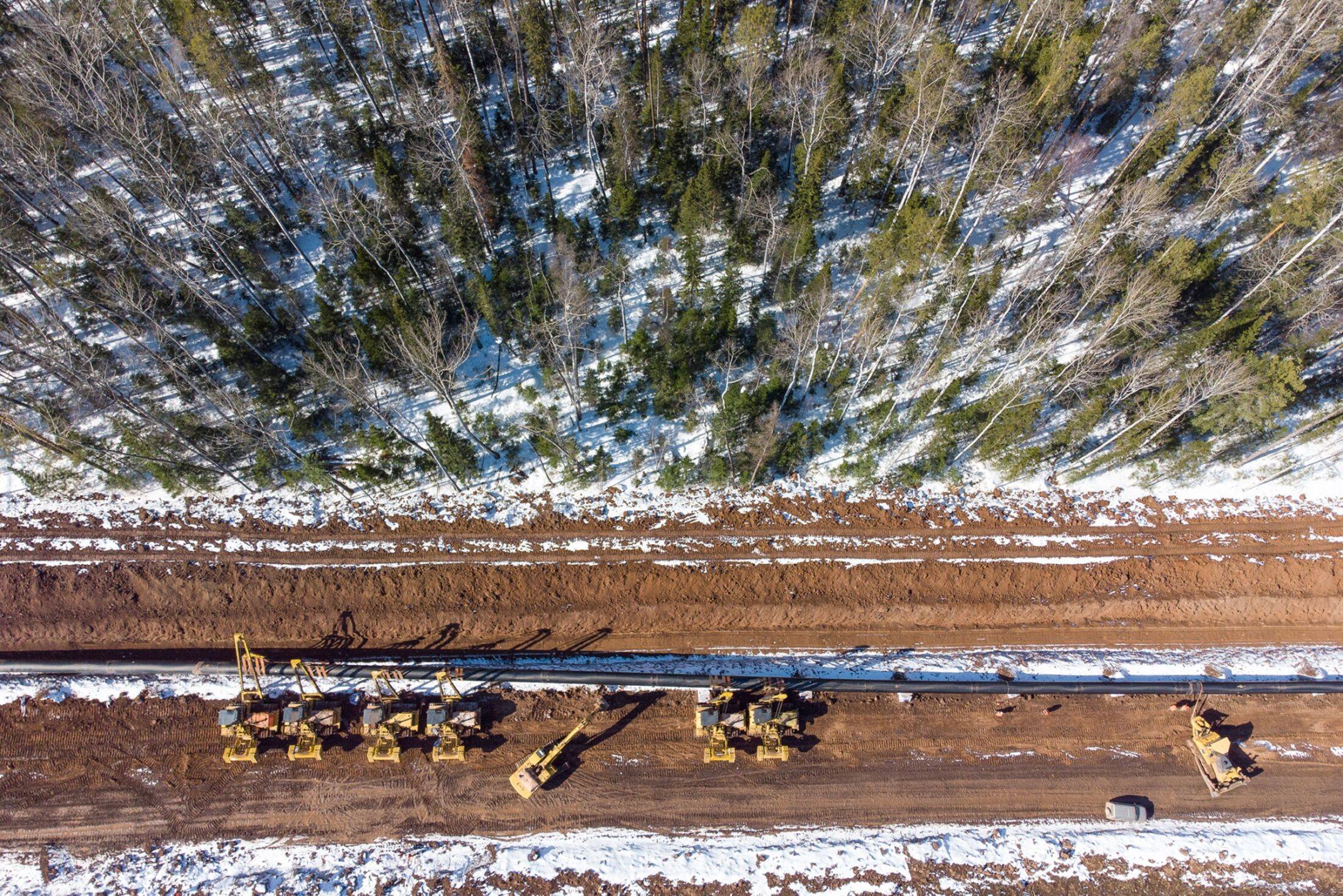 The Gazprom Power of Siberia gas transmission line between the Kovyktinskoye and Chayandinskoye gas fields near Irkutsk, in 2021 | Bloomberg 