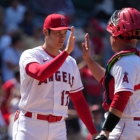 Shohei Ohtani hit.394 with 15 home runs and 29 RBIs as a designated hitter in 27 games in June, in addition to earning two wins and two losses in five starts on the mound. | USA TODAY / VIA REUTERS